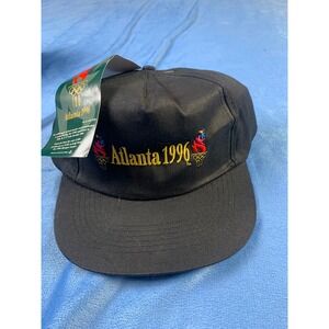 Atlanta 1996 Olympics Black Baseball Cap Snapback Hat "Atlanta 1996" Logo